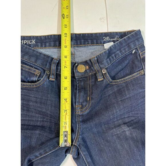 J. Crew Women's Toothpick Ankle Blue Jeans Cuffed Skinny - Picture 6 of 10